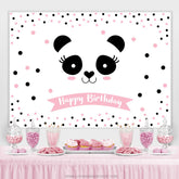 Licht Rosa Punkte Schön Panda Glücklich Geburtstag Hintergrund